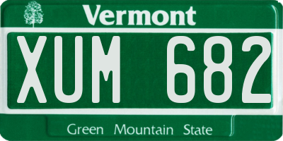 VT license plate XUM682