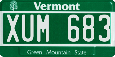 VT license plate XUM683