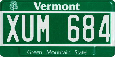VT license plate XUM684