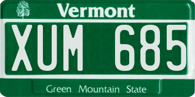 VT license plate XUM685