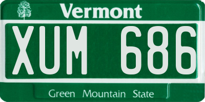 VT license plate XUM686