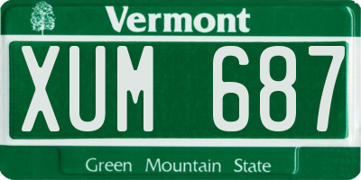 VT license plate XUM687