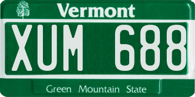 VT license plate XUM688