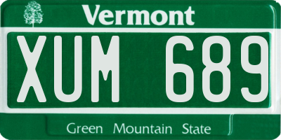 VT license plate XUM689