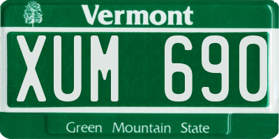 VT license plate XUM690