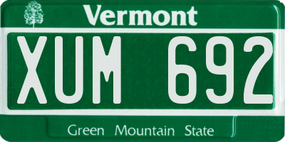 VT license plate XUM692