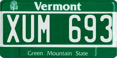 VT license plate XUM693