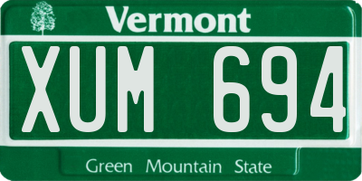 VT license plate XUM694