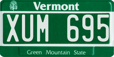 VT license plate XUM695