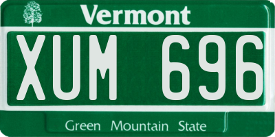 VT license plate XUM696