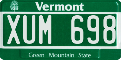 VT license plate XUM698