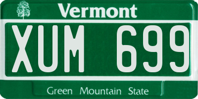 VT license plate XUM699