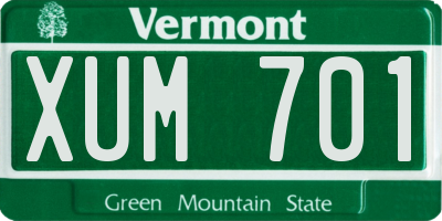 VT license plate XUM701