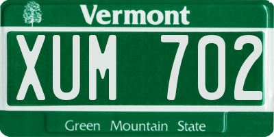 VT license plate XUM702
