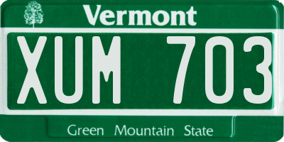 VT license plate XUM703