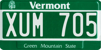 VT license plate XUM705