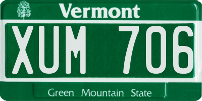 VT license plate XUM706
