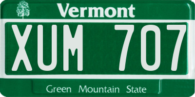 VT license plate XUM707