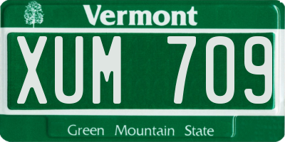 VT license plate XUM709