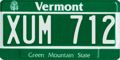 VT license plate XUM712