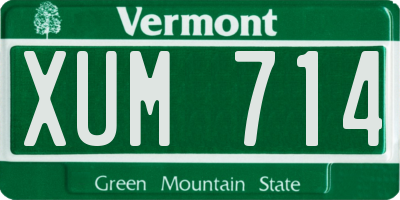 VT license plate XUM714