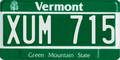 VT license plate XUM715