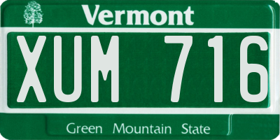 VT license plate XUM716