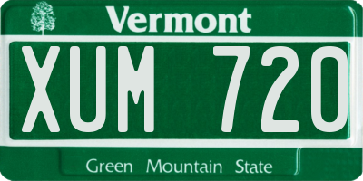 VT license plate XUM720