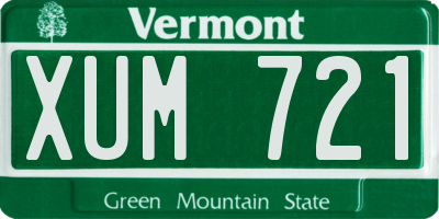 VT license plate XUM721
