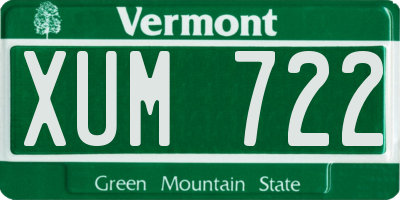 VT license plate XUM722