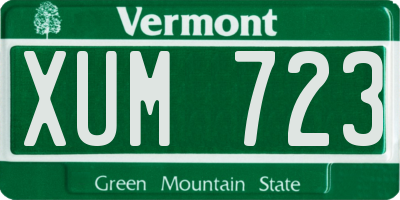 VT license plate XUM723