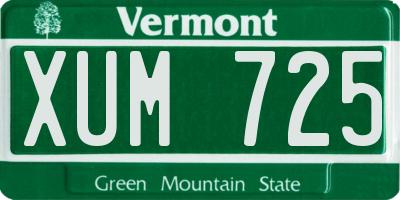 VT license plate XUM725