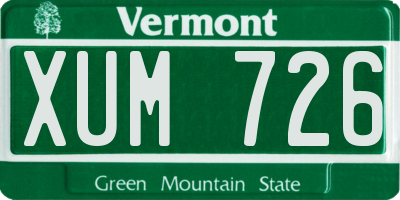 VT license plate XUM726