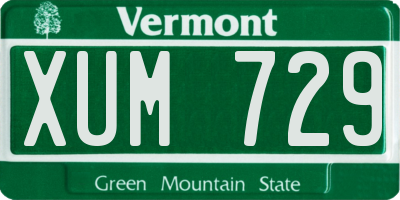 VT license plate XUM729