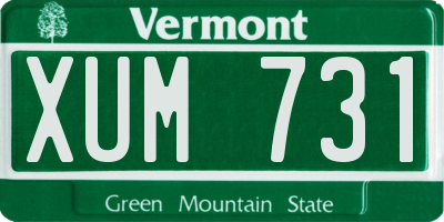 VT license plate XUM731