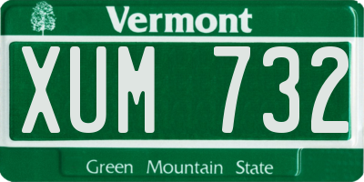 VT license plate XUM732