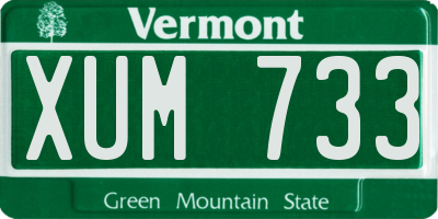 VT license plate XUM733