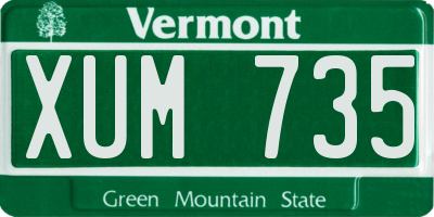 VT license plate XUM735