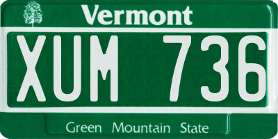 VT license plate XUM736