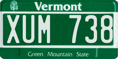 VT license plate XUM738