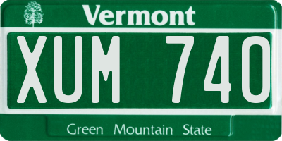 VT license plate XUM740
