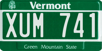 VT license plate XUM741