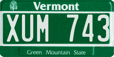 VT license plate XUM743