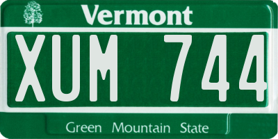 VT license plate XUM744