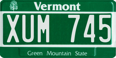 VT license plate XUM745