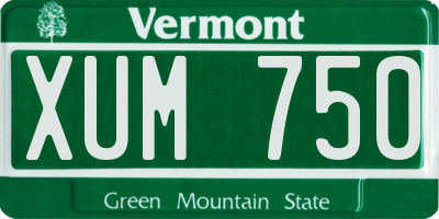 VT license plate XUM750