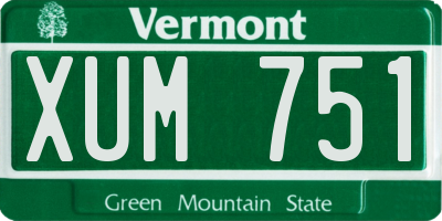 VT license plate XUM751