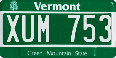 VT license plate XUM753