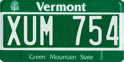 VT license plate XUM754