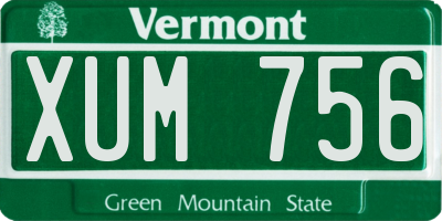 VT license plate XUM756